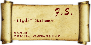 Filyó Salamon névjegykártya
